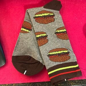 Men’s crew socks with Hamburgers!